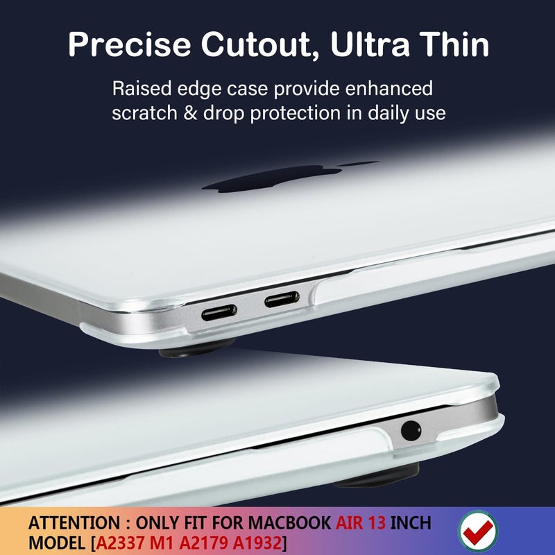 CISSOOK Compatible for MacBook Air 13 inch Case M1 2021 2020 2019 2018, [Ultra Thin Match Color] Sturdy and Flexible Protective Hard Shell Cover for Air 13 M1 A2337 A2179 A1932 Model- Matte Clear - Image 4